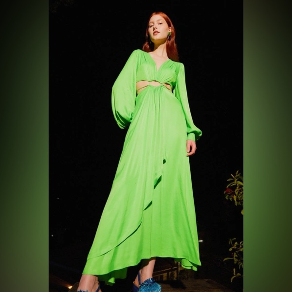 Farm Rio Lime Green Maxi Dress